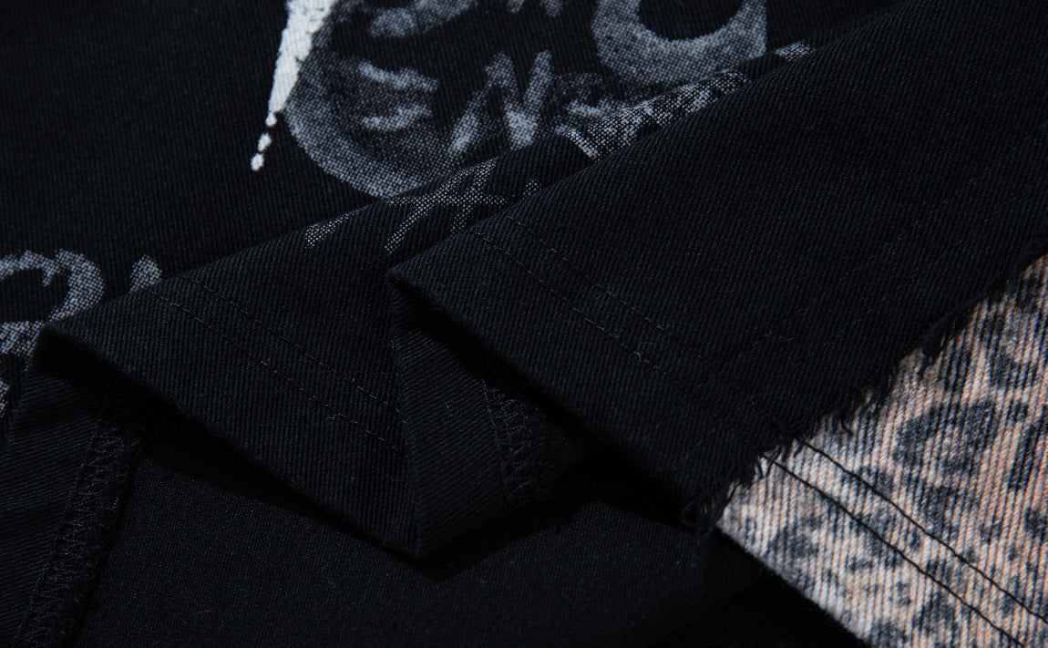 YAVIORA Leopard-Panel Cross Polo Shirt