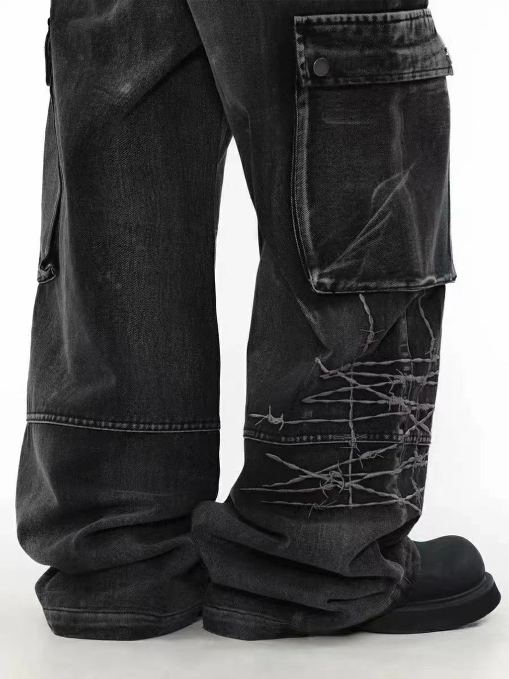 YAVIORA Multi-Pocket Workwear Denim Jeans