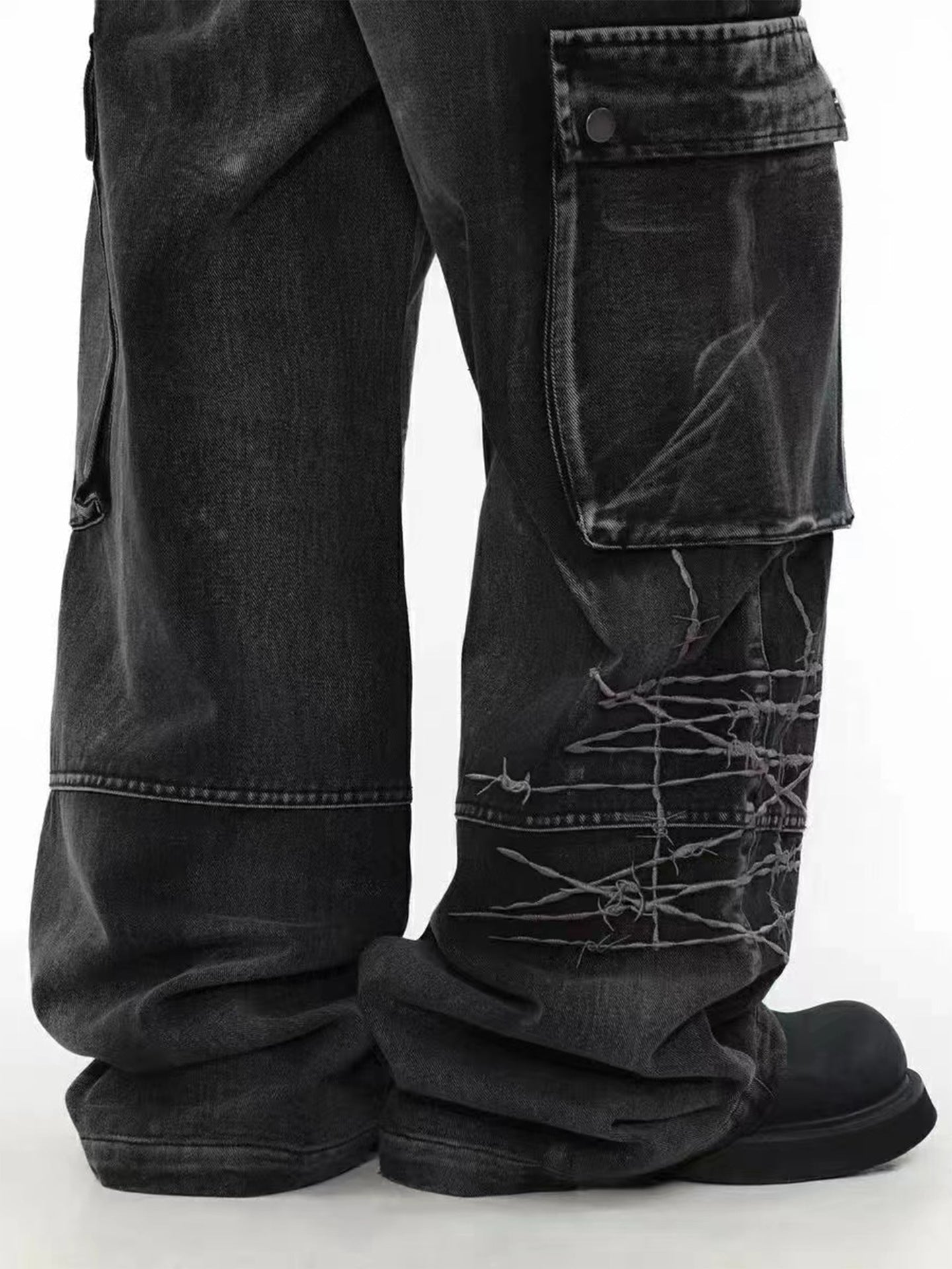 YAVIORA Multi-Pocket Workwear Denim Jeans