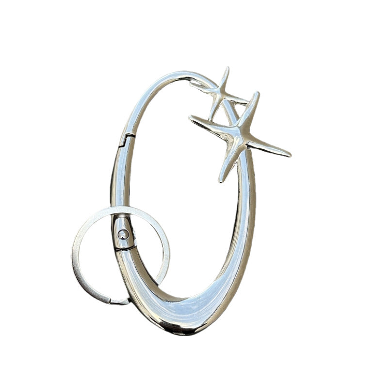 yaviora Star Oval Metal Keychain Pendant