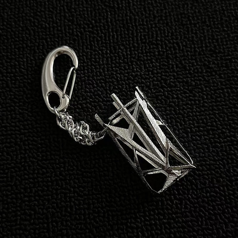 Gothic Spider Web Pentagram Cube Keychain