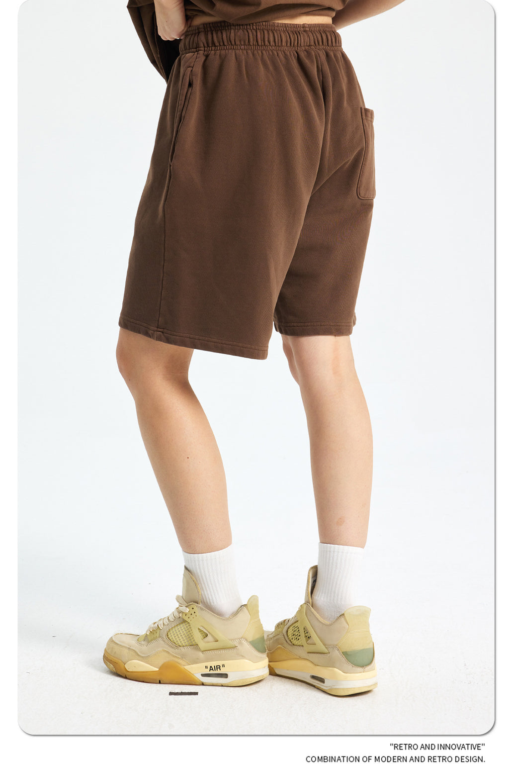 Yaviora Retro Terry Cotton Sports Shorts for Men