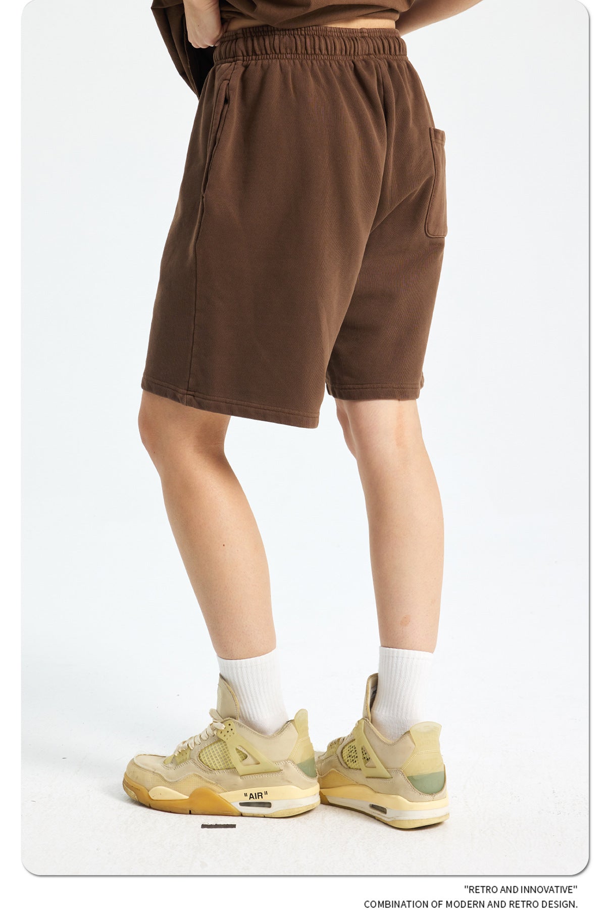 Yaviora Retro Terry Cotton Sports Shorts for Men