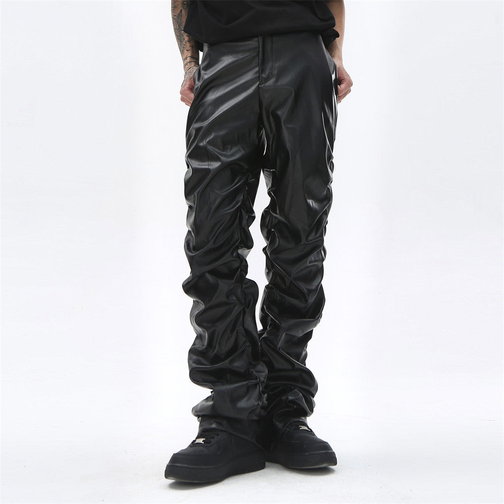 YAVIORA Glossy Pleated Pants