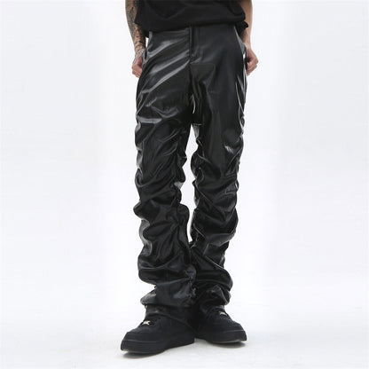 YAVIORA Glossy Pleated Pants