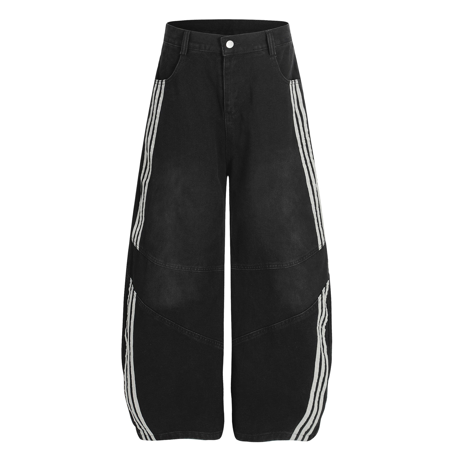 YAVIORA Deconstructed 3-Stripes Curved Wide Leg Pants