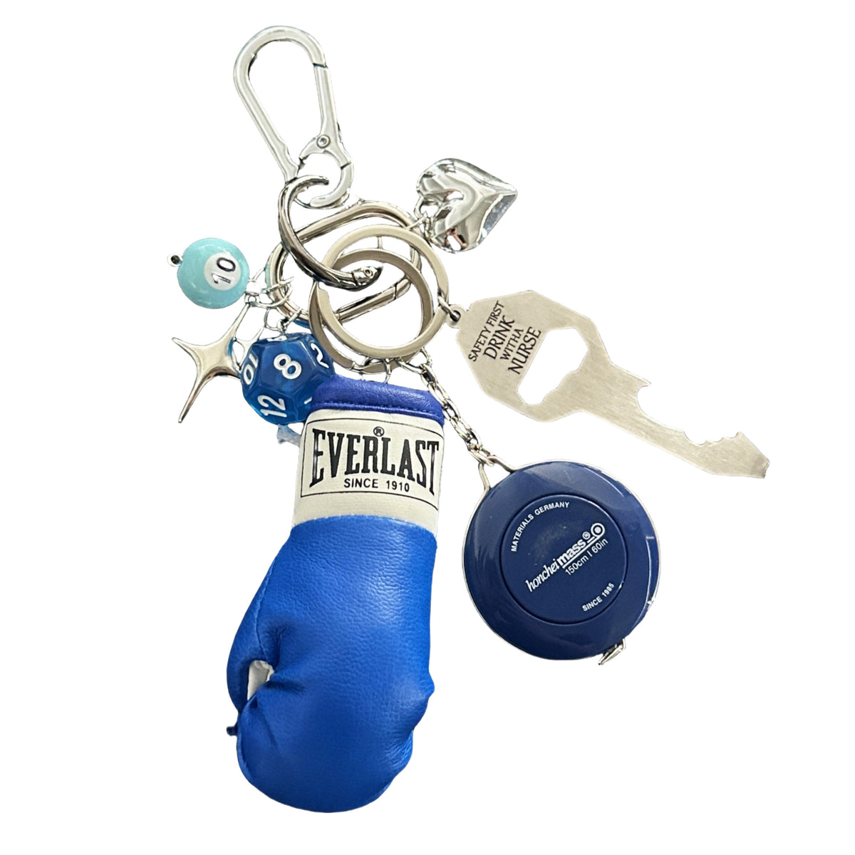 Yaviora Boxing Glove-Style Measuring Tape Multi-Element Keychain
