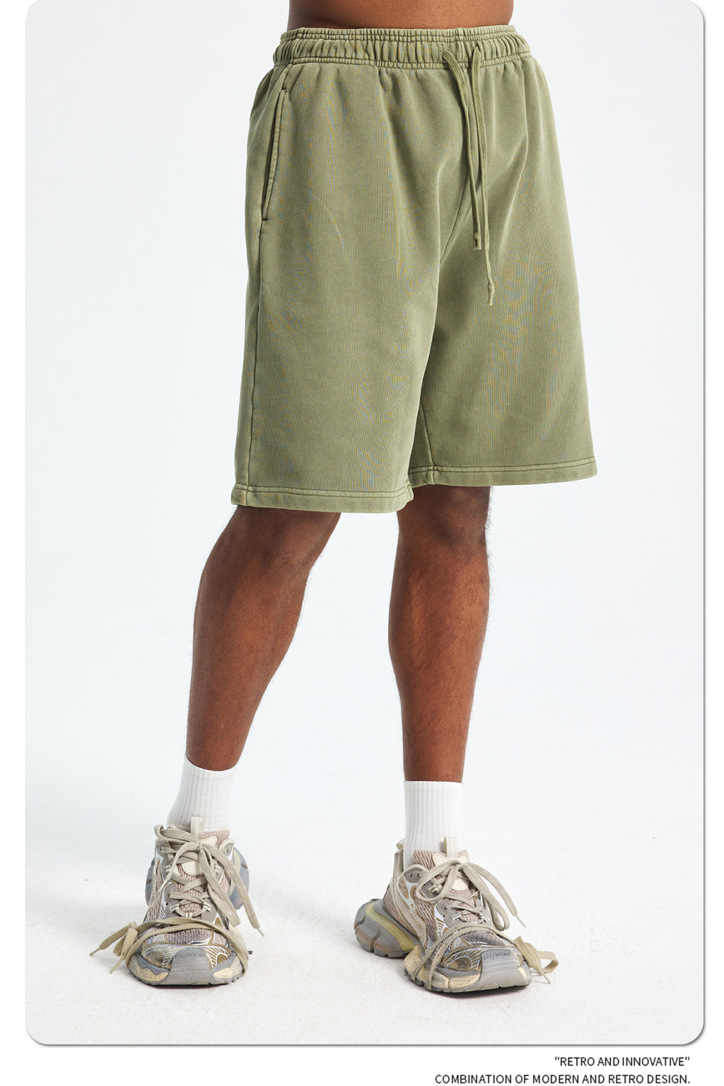 Yaviora Retro Terry Cotton Sports Shorts for Men