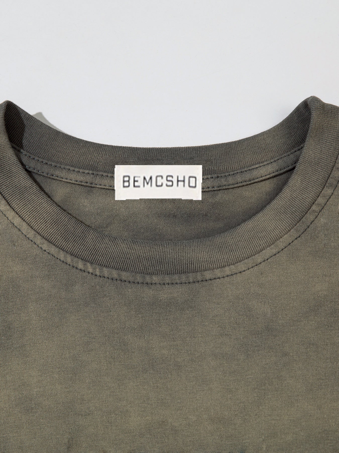 YAVIORA Short-Sleeve Distressed Washed T-Shirt