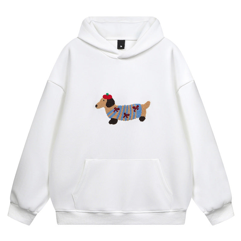 YAVIORA Dackel bestickter Kapuzenpullover