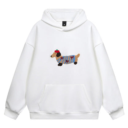 YAVIORA Dackel bestickter Kapuzenpullover
