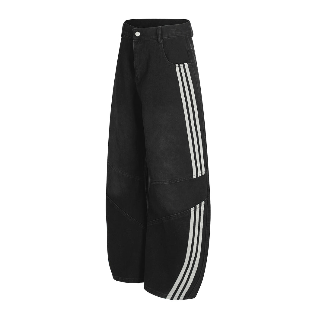 YAVIORA Deconstructed 3-Stripes Curved Wide Leg Pants