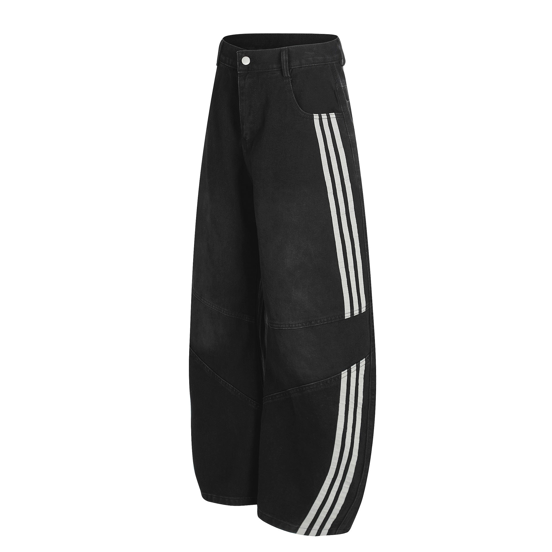 YAVIORA Deconstructed 3-Stripes Curved Wide Leg Pants