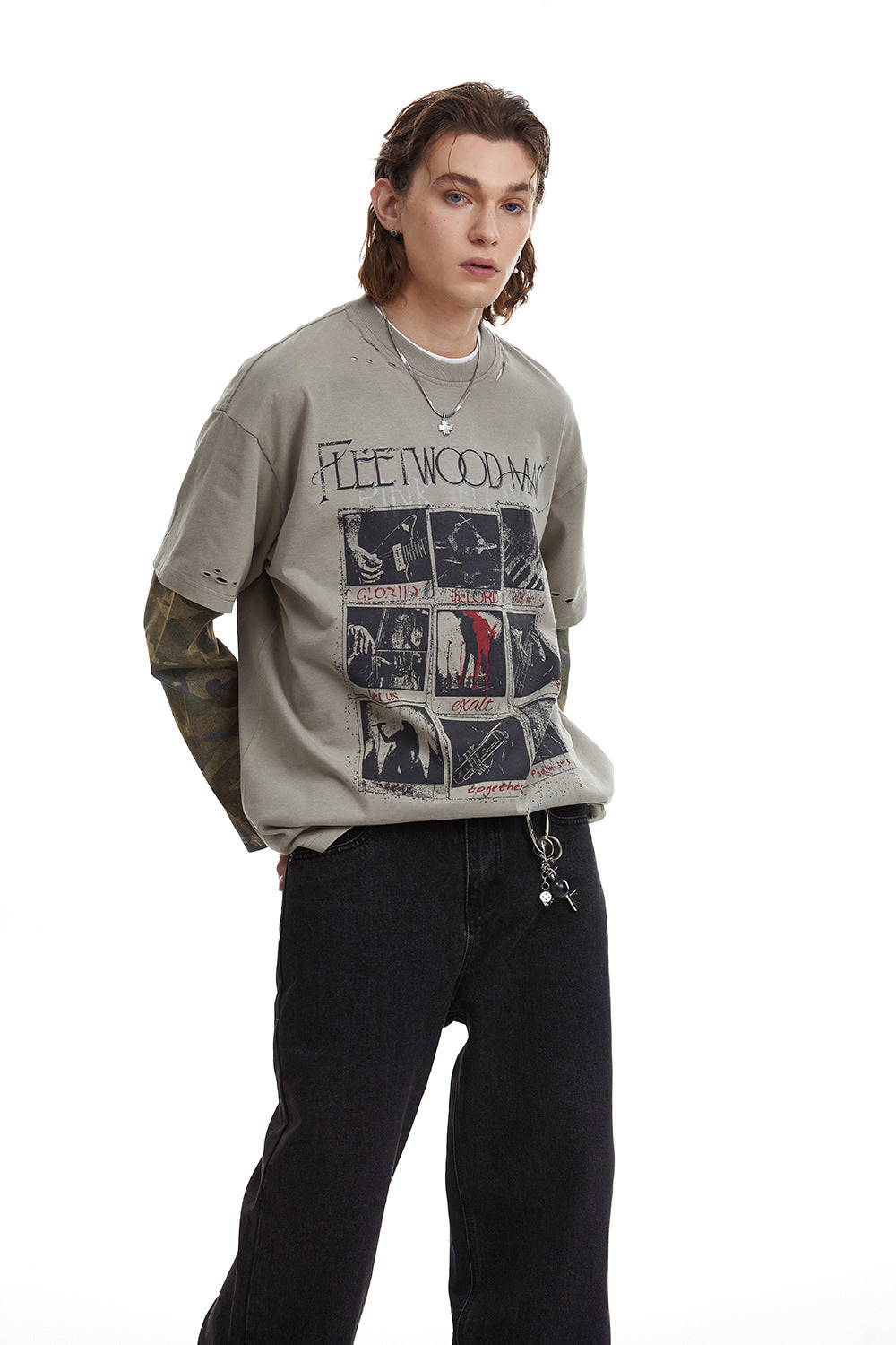 YAVIORA Rock Camo Langarmshirt