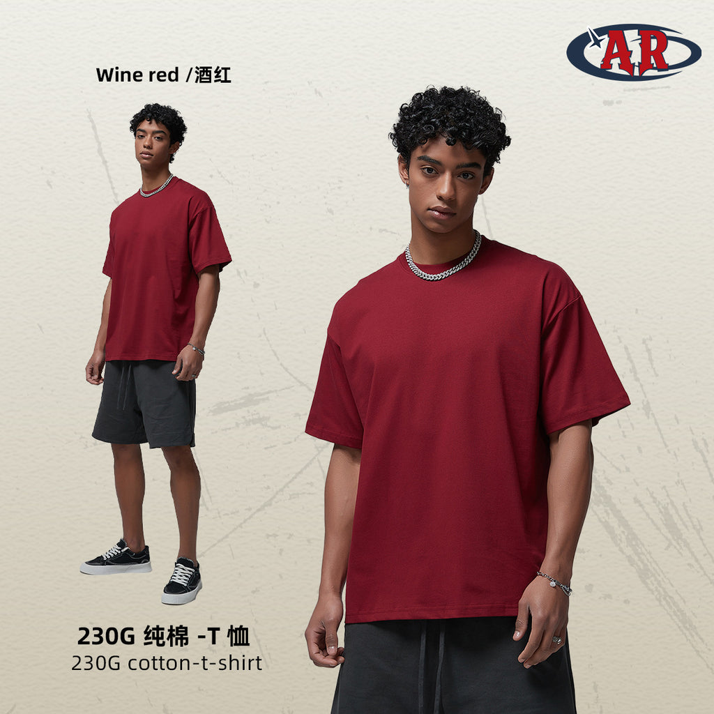 Yaviora 230G Double Yarn Pure Cotton Short-Sleeve T-Shirt