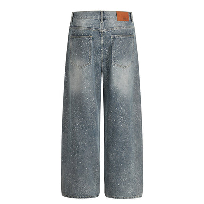 YAVIORA Rhinestone Straight Jeans
