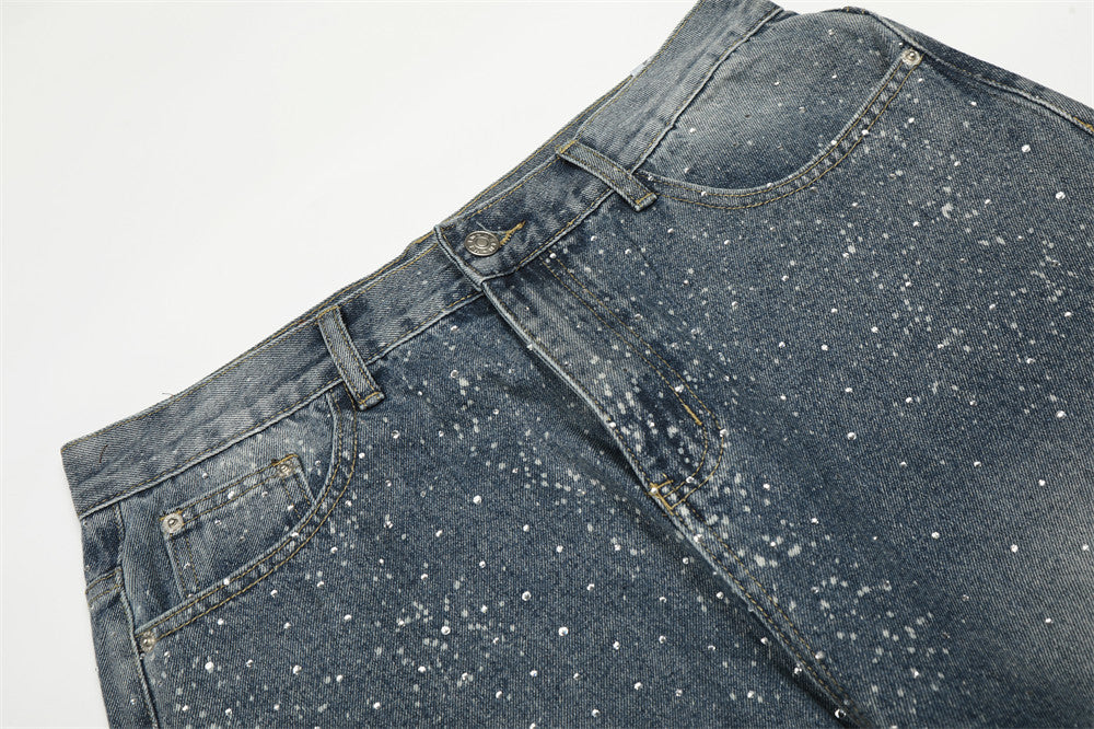 YAVIORA Rhinestone Straight Jeans