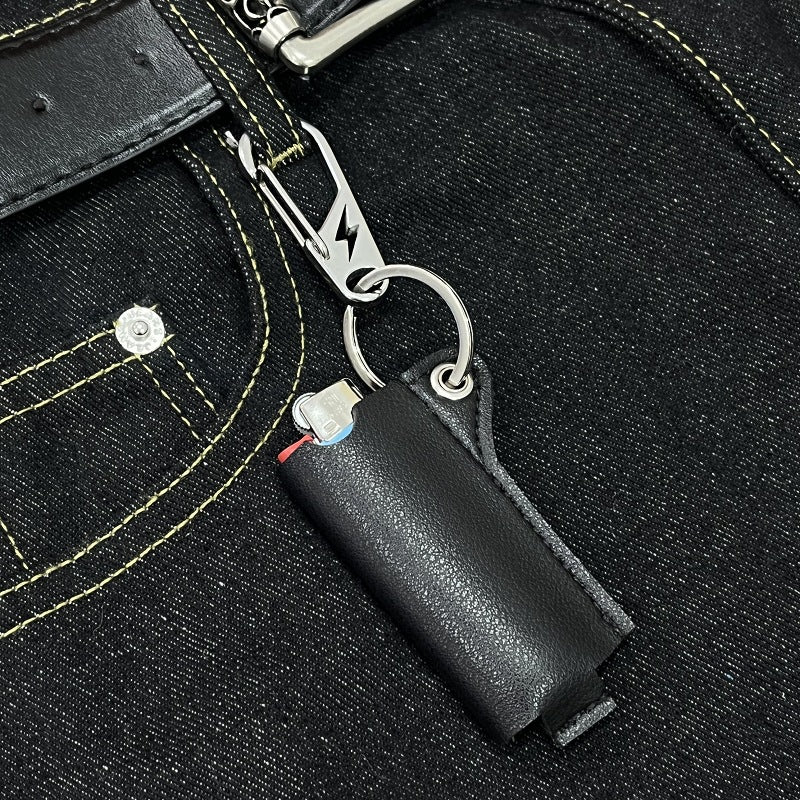 Vintage Leather Lighter Holder Keychain