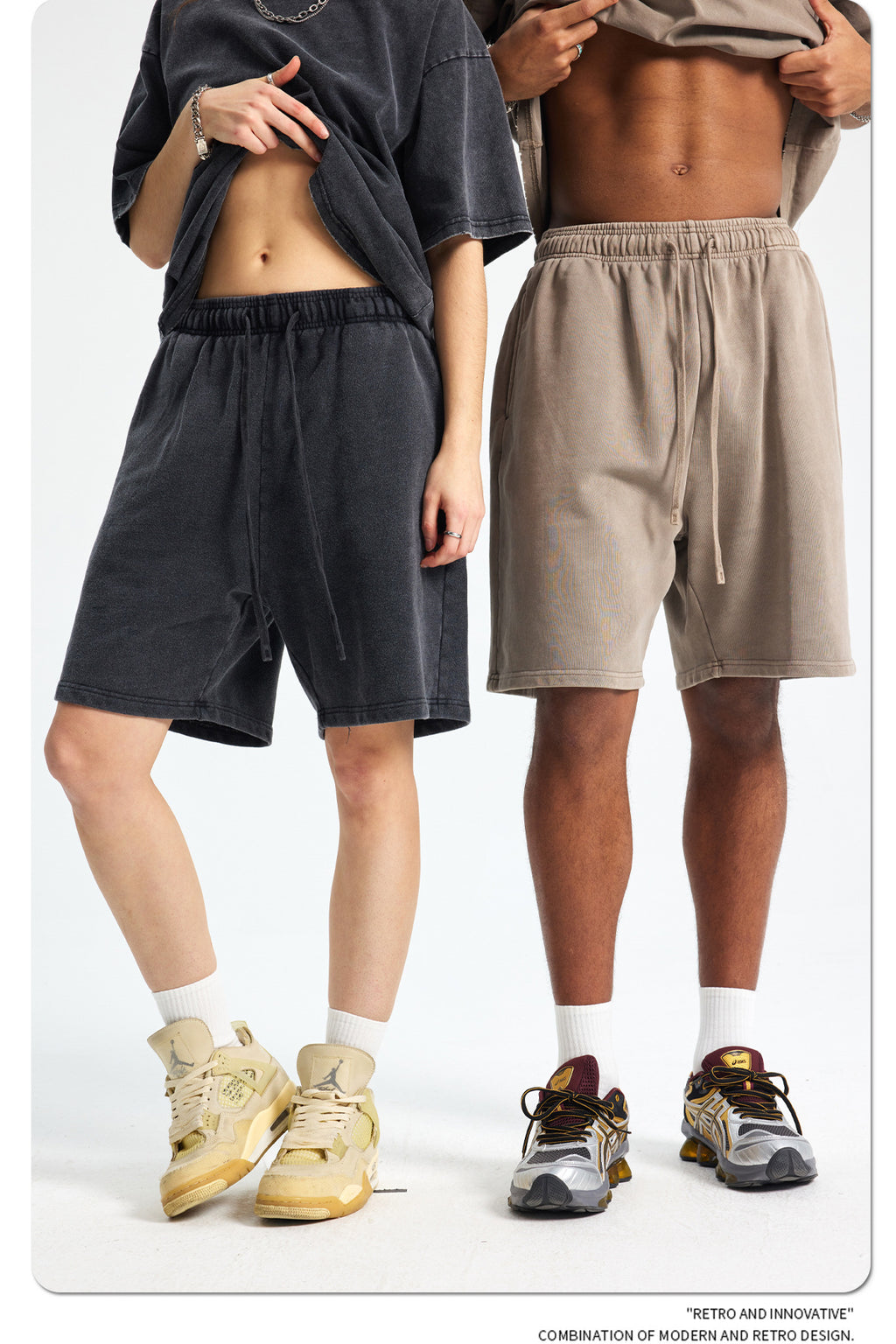 Yaviora Retro Terry Cotton Sports Shorts for Men