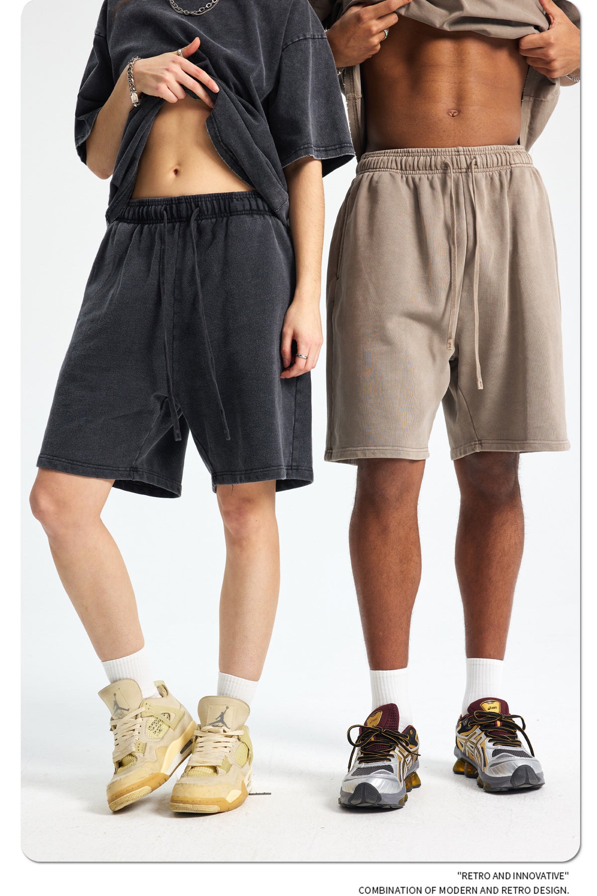 Yaviora Retro Terry Cotton Sports Shorts for Men