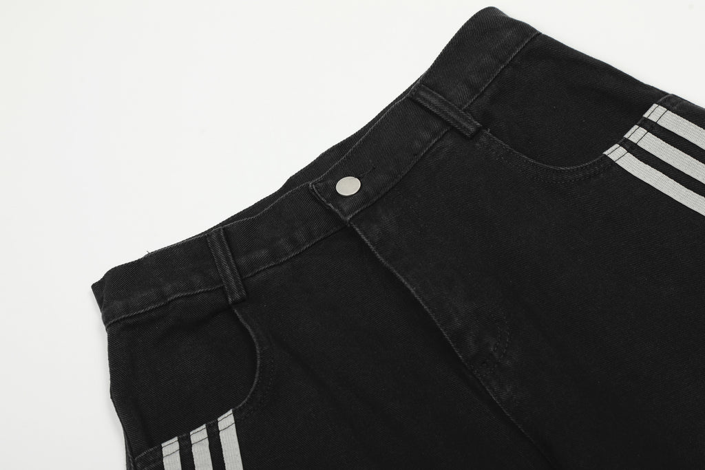 YAVIORA Deconstructed 3-Stripes Curved Wide Leg Pants