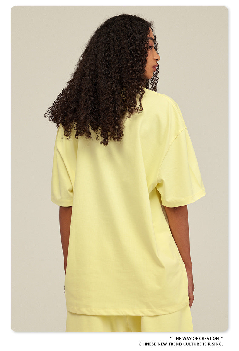 Yaviora Summer American Style Solid Color Loose T-Shirt