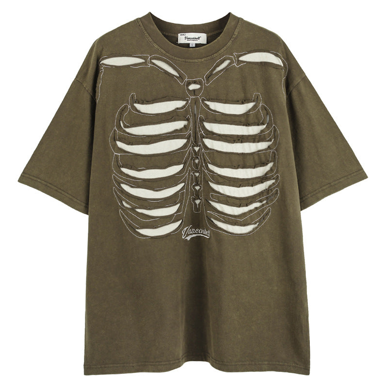 YAVIORA Skull Vintage T-Shirt
