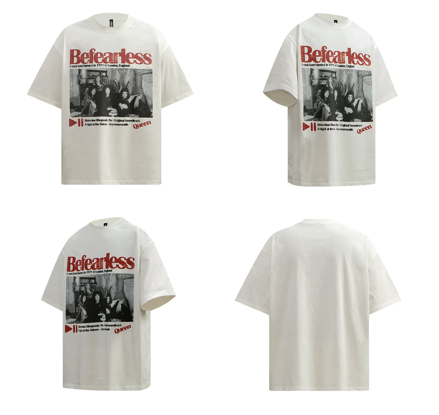 YAVIORA Distressed Band Print T-Shirt