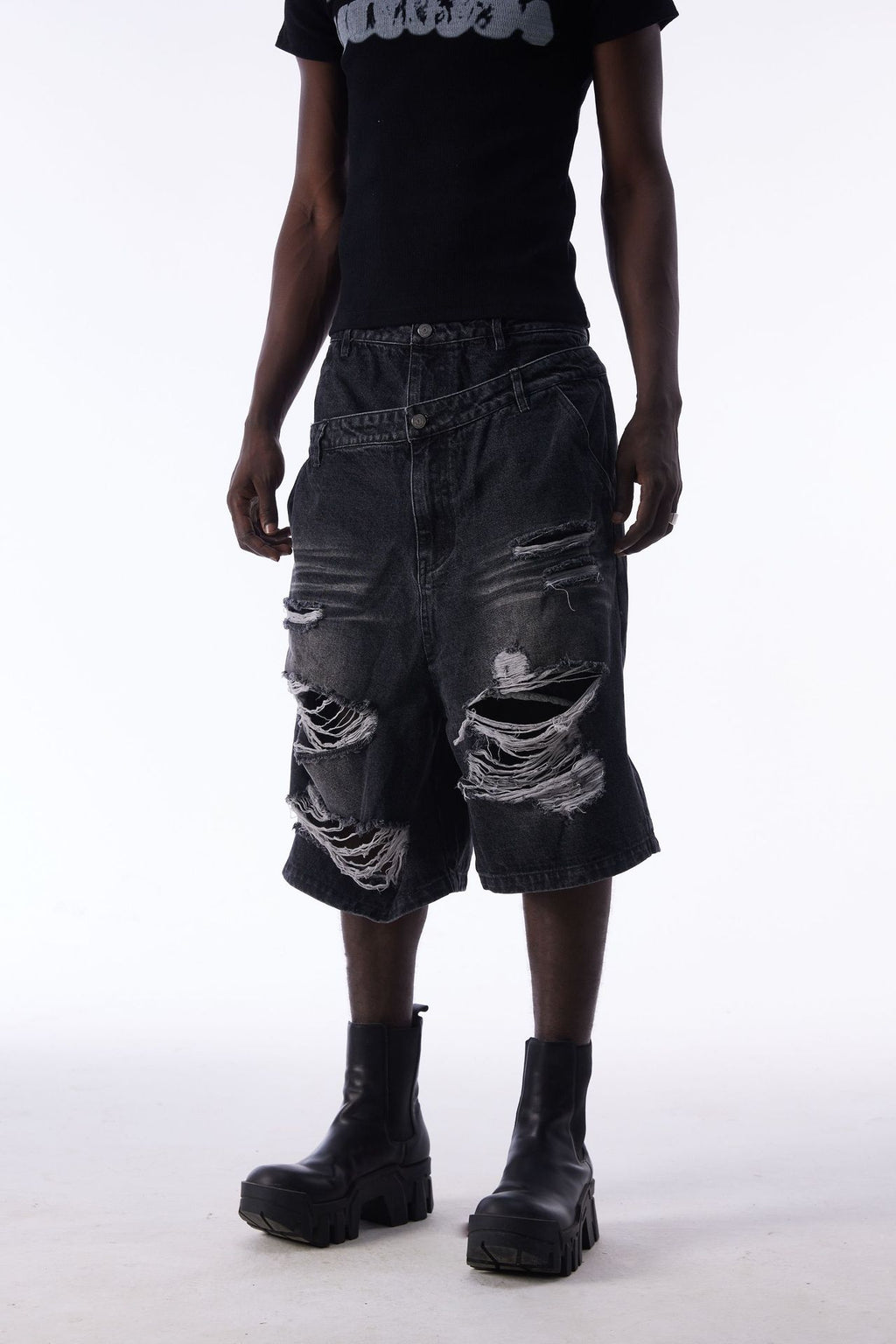 YAVIORA Ripped and Distressed Denim Shorts
