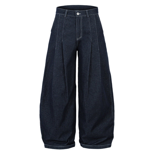 YAVIORA High-Rise Pleated Jeans