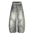 YAVIORA Spliced Dirty Wash Curved Baggy Pants