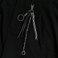 Biker Wallet Chain Lava Bead Leather Tassel Keychain
