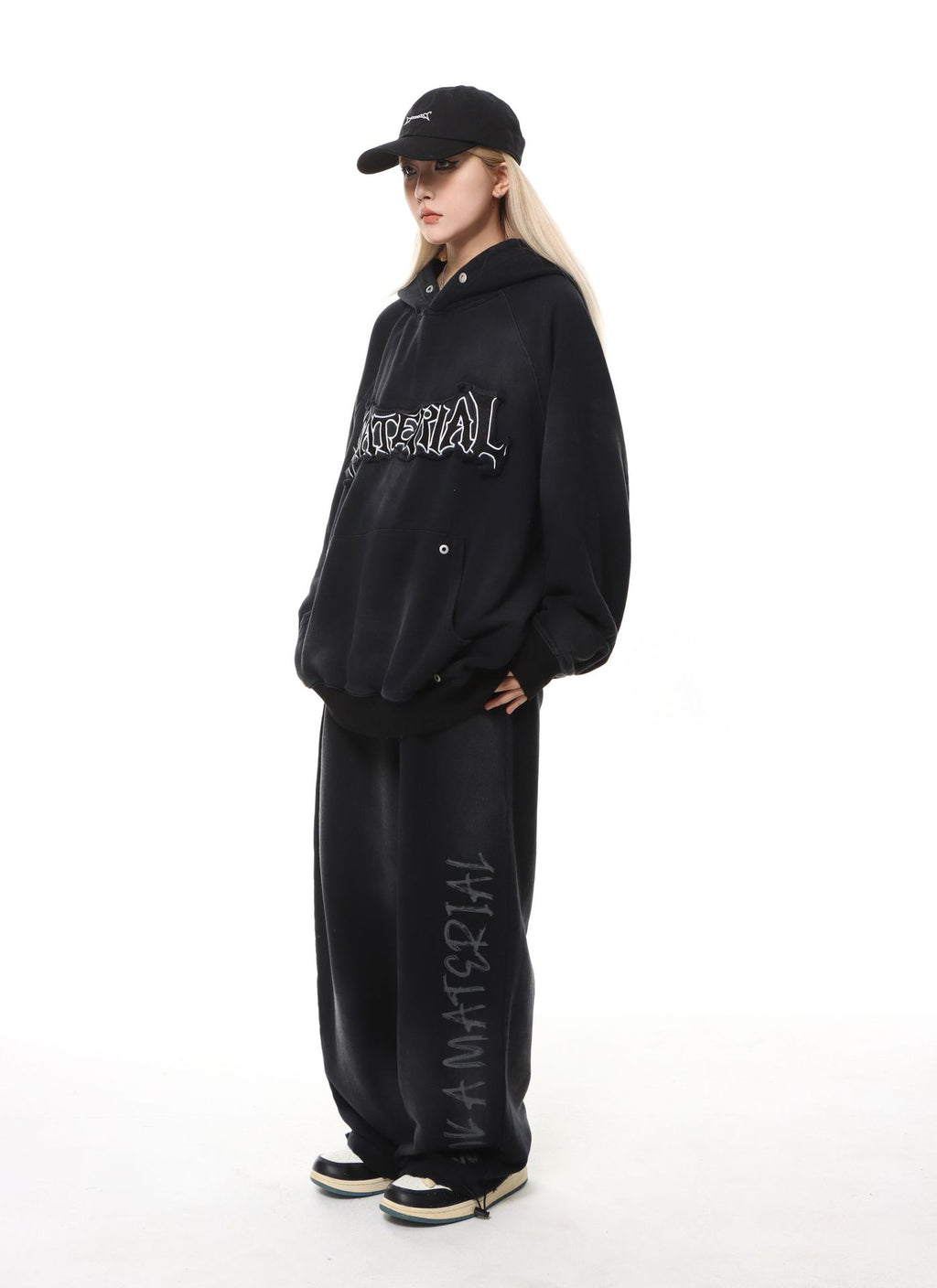 YAVIORA Wasteland Style Washed Embroidered Hoodie