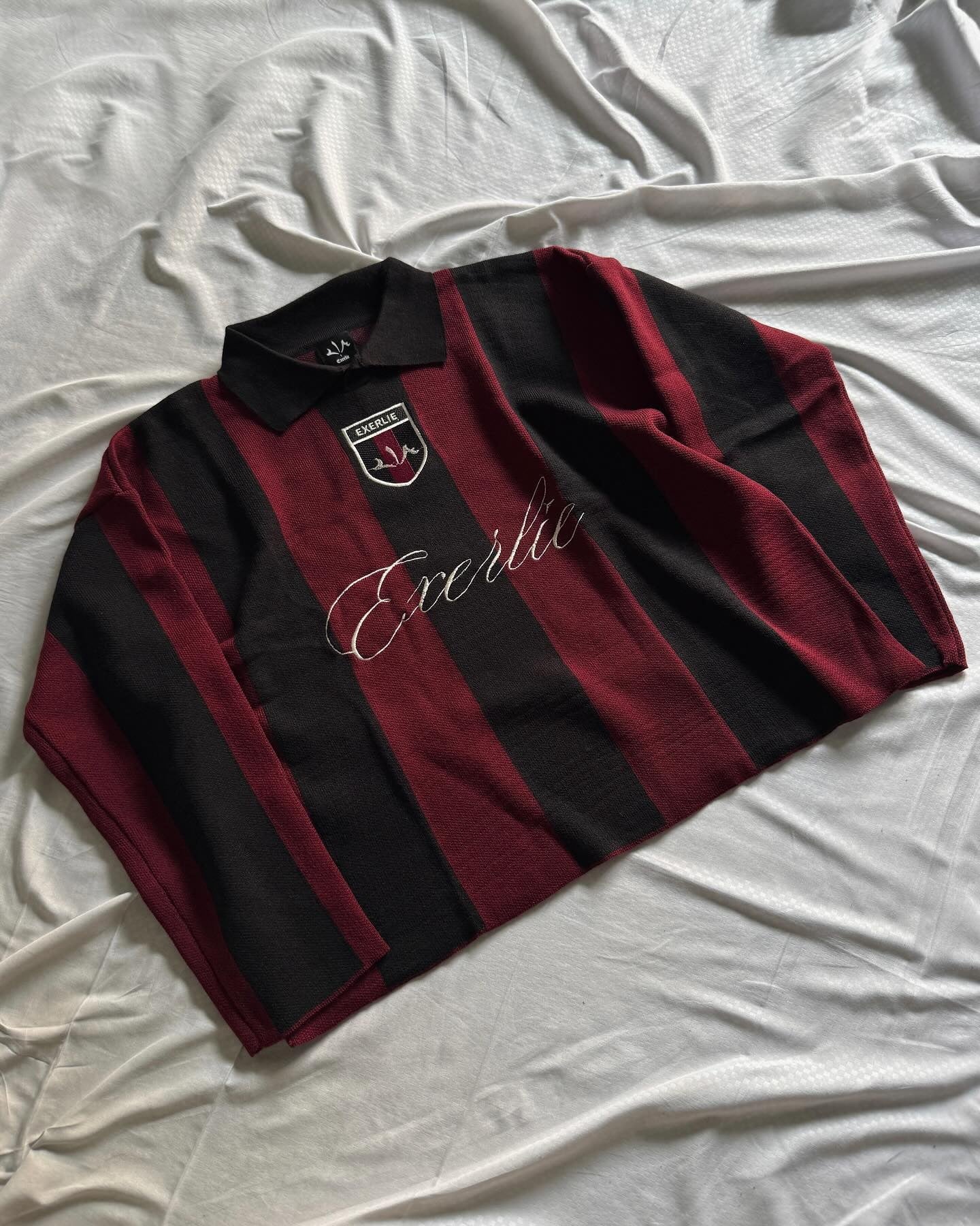 Oversized color-blocked knit sweater with letter embroidery