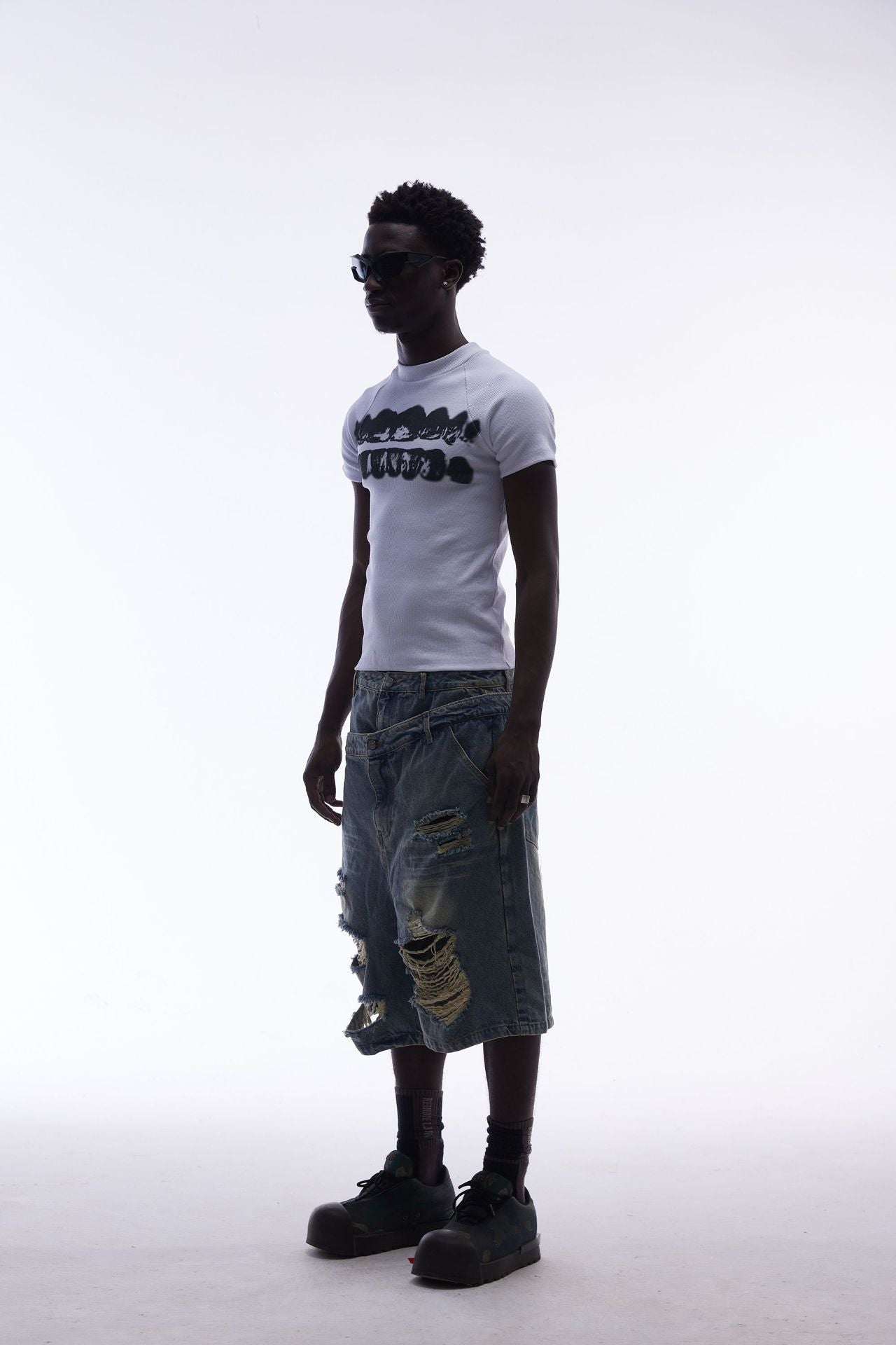 YAVIORA Ripped and Distressed Denim Shorts