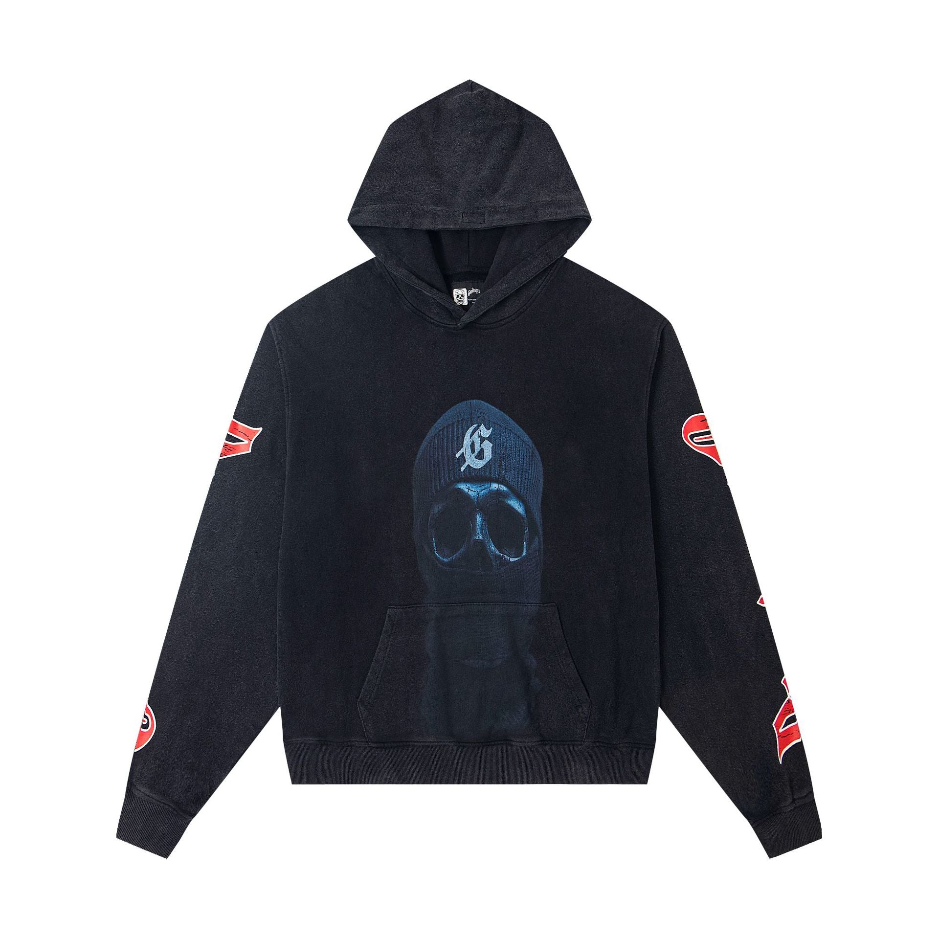 Vintage-Washed Pure Cotton Hip-Hop/Streetwear Hoodie with Print
