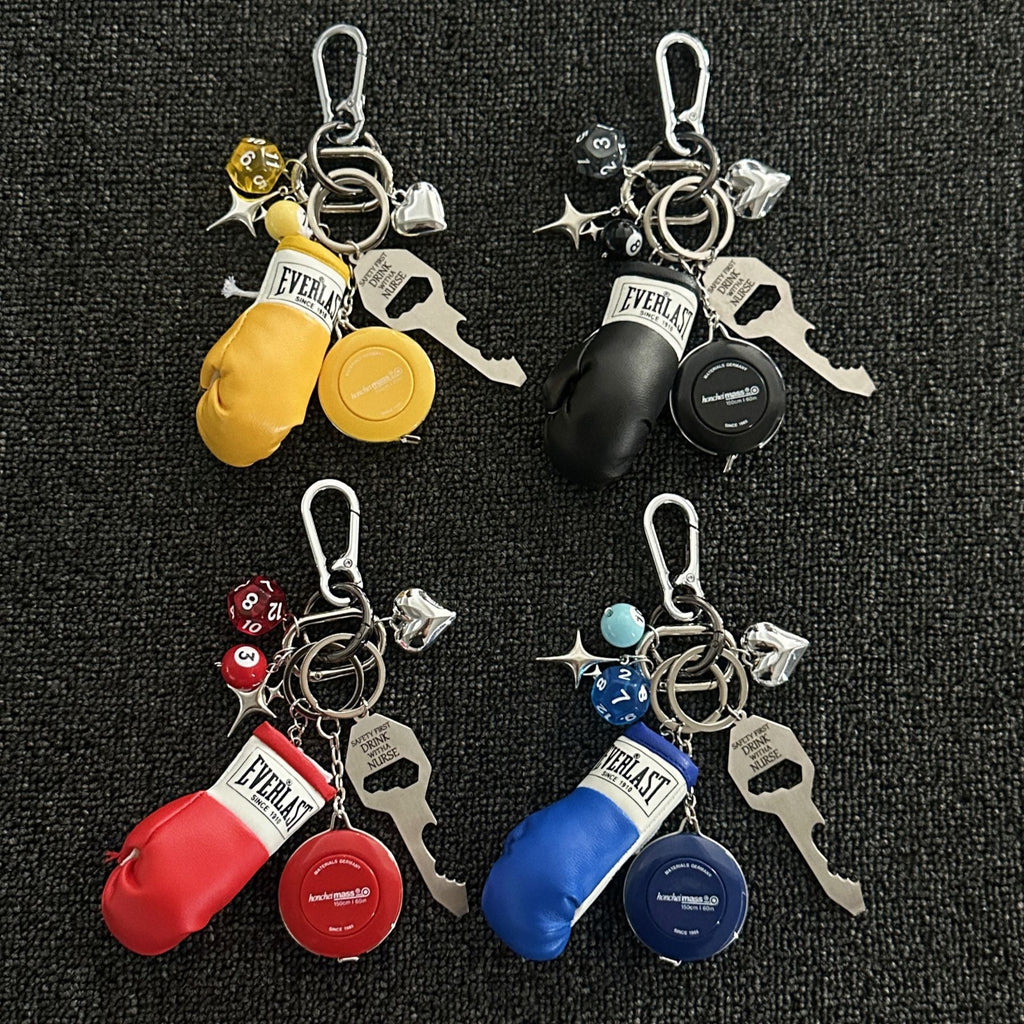 Yaviora Boxing Glove-Style Measuring Tape Multi-Element Keychain