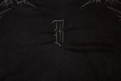YAVIORA Besticktes Wildleder-T-Shirt