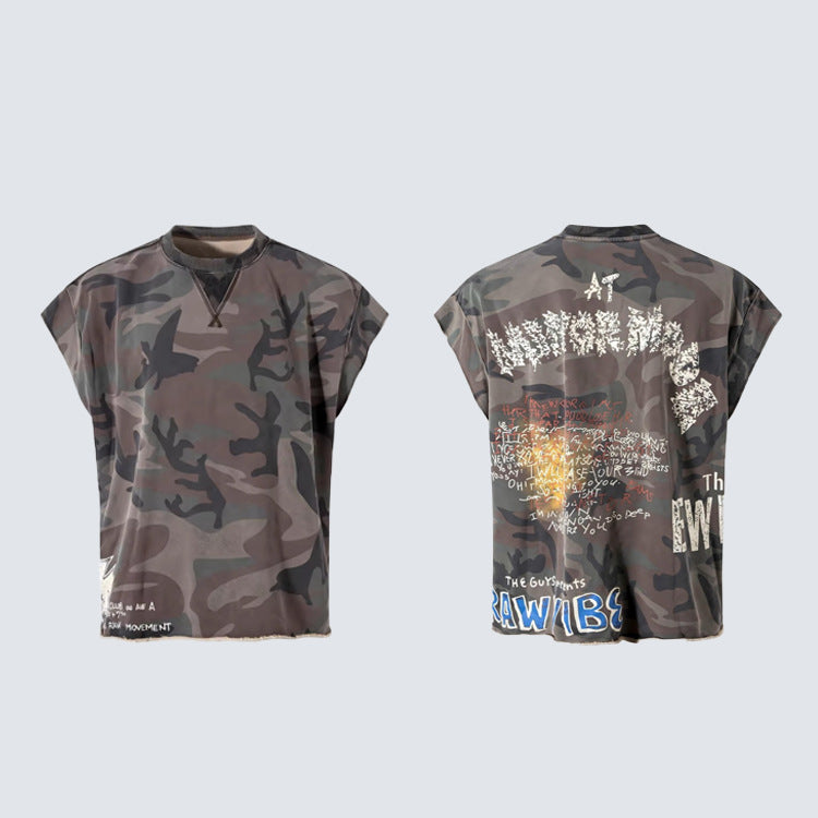 YAVIORA Camouflage Small V-Neck Tank Top