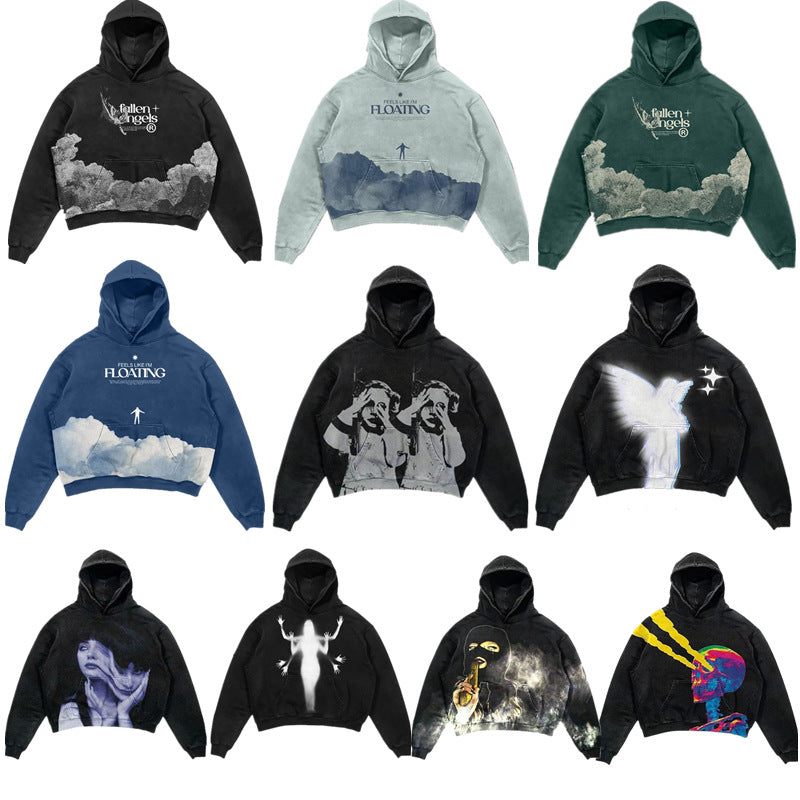 Unique Hand-Painted 3D Graffiti Print Hoodie
