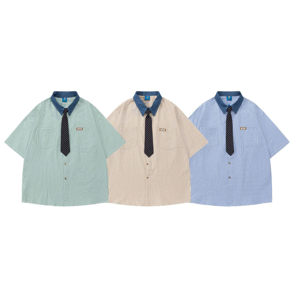 YAVIORA Colorblock Plaid Shirt