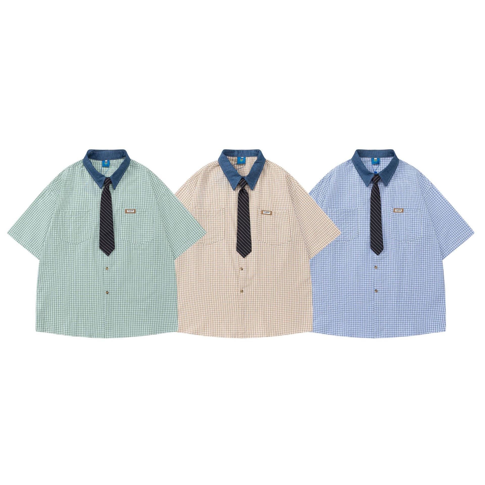 YAVIORA Colorblock Plaid Shirt