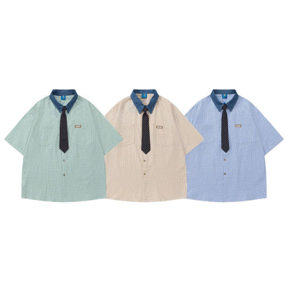 Chemise à carreaux color block YAVIORA