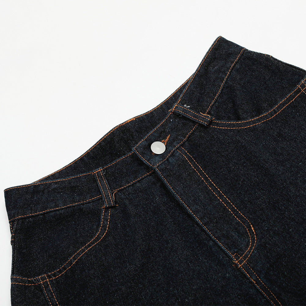 YAVIORA Multi-Button-Jeans mit geschwungenem Schnitt