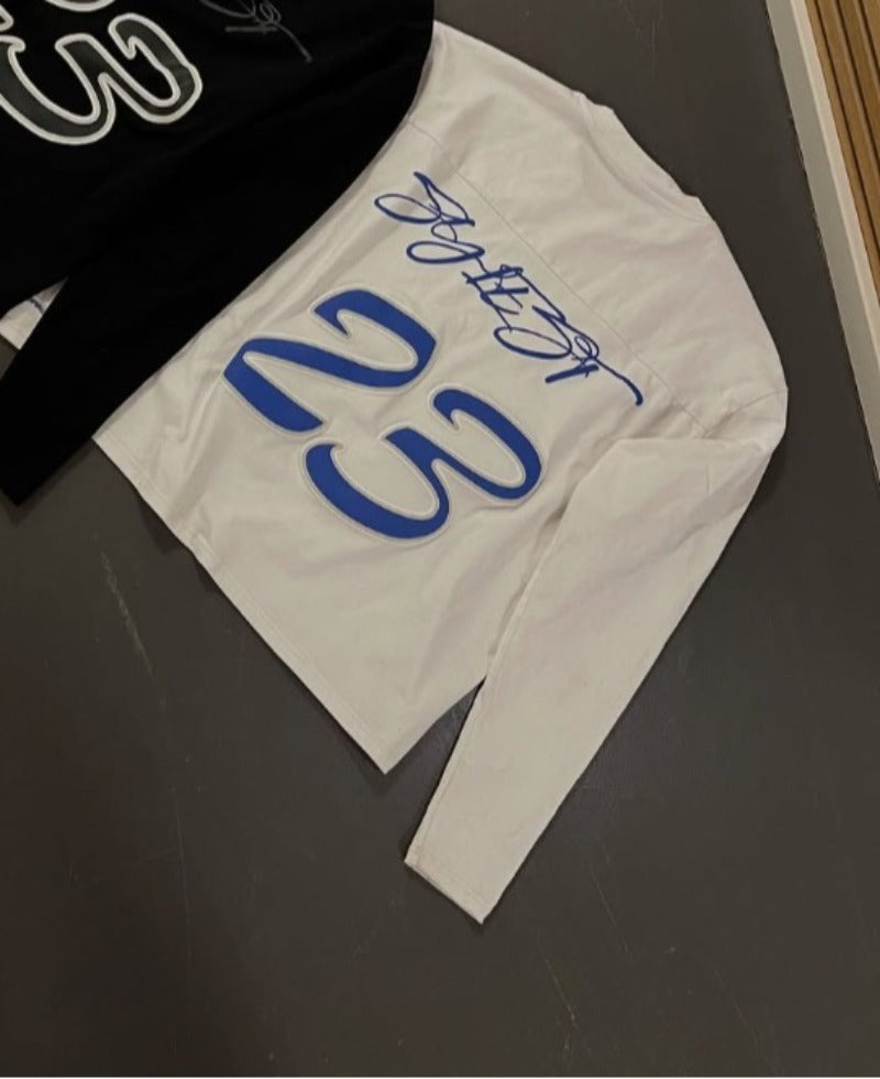 Y2K Hip-Hop Style Crewneck T-Shirt with Puff-Print Number 23