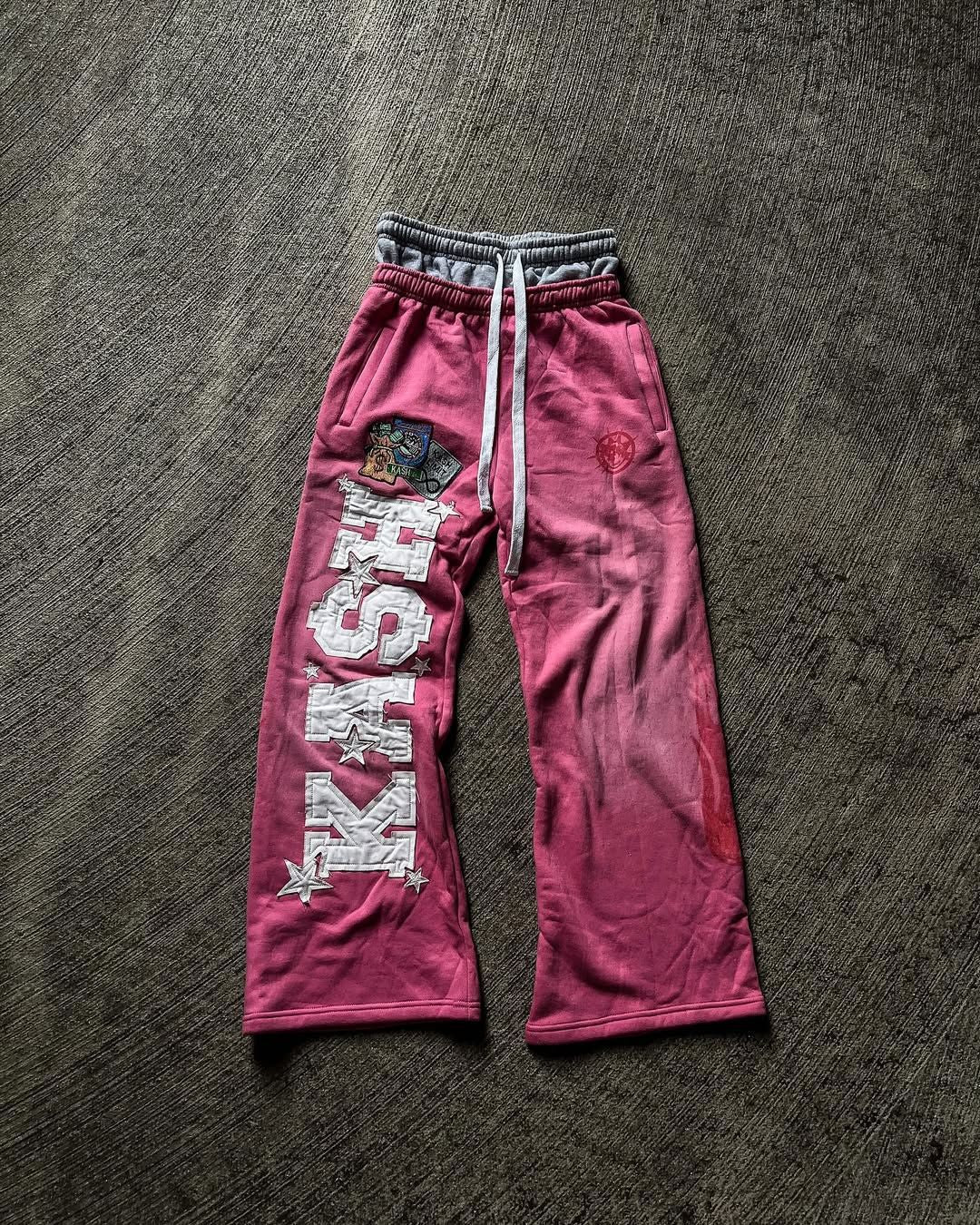 American-style appliqué embroidered sweatpants/sports pants