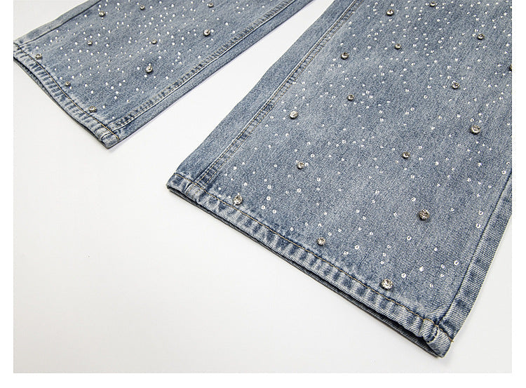 YAVIORA Strass-Weite Jeans