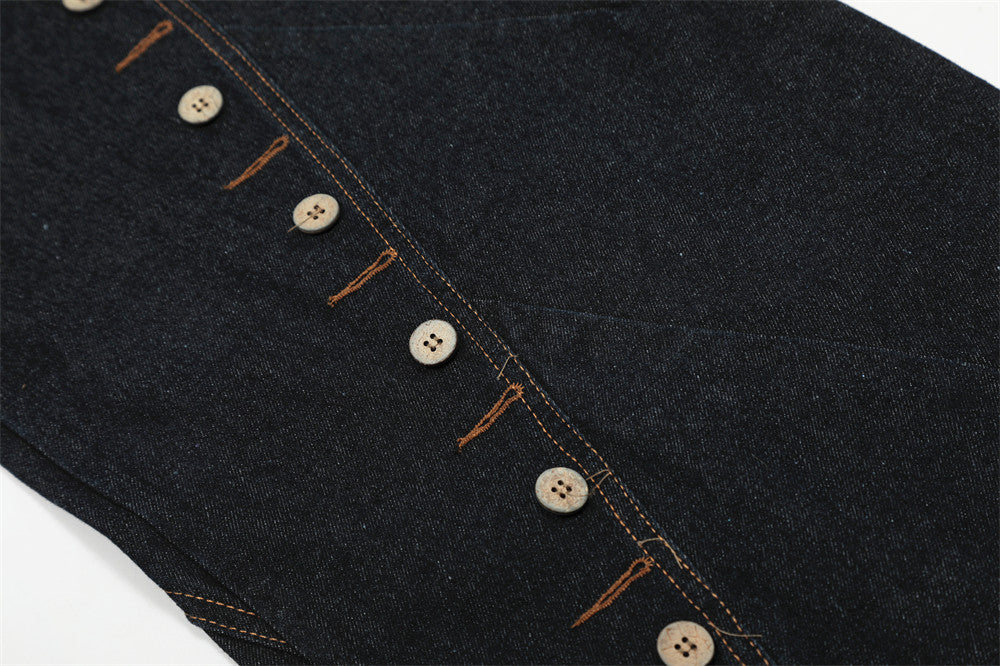 YAVIORA Multi-Button-Jeans mit geschwungenem Schnitt