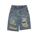 YAVIORA Ripped and Distressed Denim Shorts