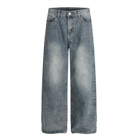YAVIORA Rhinestone Straight Jeans